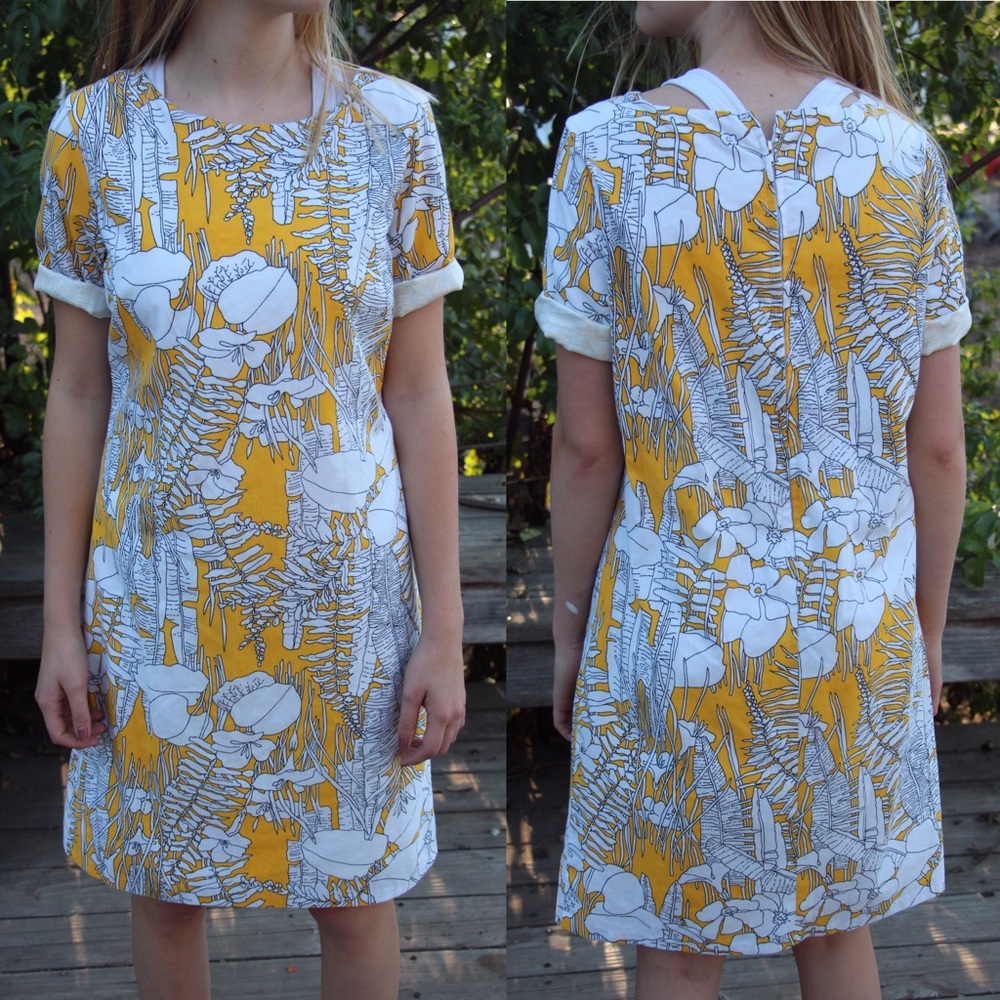 Japanese yellow floral dress